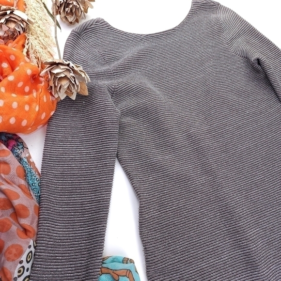 New Moda International Brown Silver Shimmer Gorgeous Back Dress Sz M - Picture 9 of 13